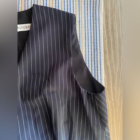 ALTUZARRA Dress Womens Size 40 Black/white Wool Knit Sleeveless V Neck - Picture 6 of 11